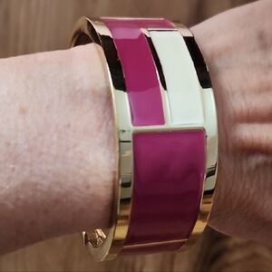 Landau Gold and Pink Enamel Bracelet